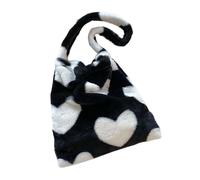 Cozy Winter Bag with Spacious Interior, Minimalist Shoulder Bag for Daily Use, Soft Faux Leather Exterior, Heart Shaped Design, Unisex Handbag, black, standard size, Rucksack Backpacks