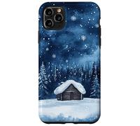 Cozy Winter Cabin Holiday Scene Merry Nights Christmas, Xmas Case for iPhone 11 Pro Max