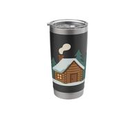 Cozy Winter Cabin in Snowy Forest Stainless Steel Insulated Tumbler