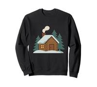 Cozy Winter Cabin in Snowy Forest Sweatshirt