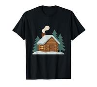 Cozy Winter Cabin in Snowy Forest T-Shirt
