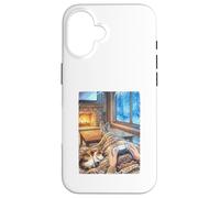 Cozy Winter Gaming Fireside Console Retreat Case for iPhone 16