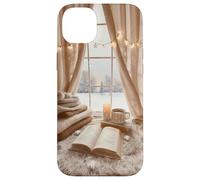 Cozy Winter Haven Snowy Window Scene Festive Book Lover Case for iPhone 14 Plus