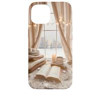 Cozy Winter Haven Snowy Window Scene Festive Book Lover Case for iPhone 15
