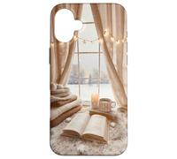Cozy Winter Haven Snowy Window Scene Festive Book Lover Case for iPhone 16 Plus