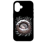 Cozy Winter Hedgehog In Snowy Forest Nest Woodland Case for iPhone 16