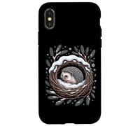 Cozy Winter Hedgehog In Snowy Forest Nest Woodland Case for iPhone X/XS
