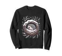 Cozy Winter Hedgehog In Snowy Forest Nest Woodland Sweatshirt