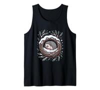 Cozy Winter Hedgehog in Snowy Forest Nest Woodland Tank Top