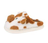 Cozy Winter Home Slippers for Women and Men with Soft Furry Round Toe Design Spotted Cow Pattern Bathroom Mens Size 7 Memory Foam Fluffy