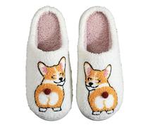 Cozy Winter House Slippers for Women and Men, Thick Warm Fleece Lining, Slip-Resistant TPR Sole, Lightweight Indoor/Outdoor Wear, Comfortable Padded Cushion for Cold Floors (White, 6)
