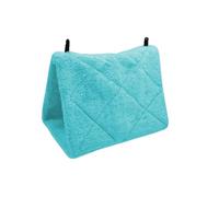 Cozy Winter Pet Bird Parrot Cage Hammock Tent Bed - Plush Hanging Cave for Sleeping & Hatching Accessories(Blue,L)