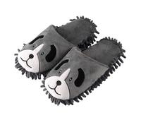 Cozy Winter Slippers with Detachable Washable Cleaning Scuff Mop Indoor Outdoor Soft Fleece Lined Shoes Grey