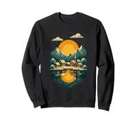 Cozy Winter Village Sunset Tee Christmas Nature Reflection Sweatshirt