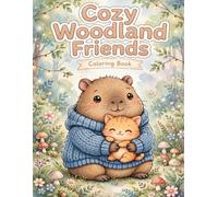 Cozy Woodland Friends Coloring Book: Adorable Capybara in Cozy Sweater and Tiny Kitten Adventures | Cute Kawaii Woodland Animals, Camping, Tea Party, ... and More for Kids Ages 3-8, Girls and Boys