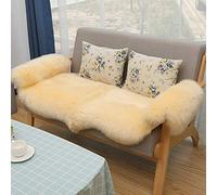 Cozy Wool Sheepskin Car & Sofa Cushion Covers - Warm Seat Cushions for Living Room Bedroom & Car - E-Noble Money 2P 70x195cm Luxurious Comfort
