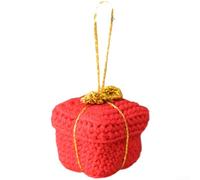 Cozy Wool Yarn Mini Tree Decorations with Hanging Pendant Design Featuring Assorted Seasonal Shapes (Present Set)