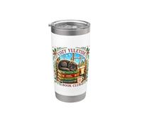 Cozy Yuletide Book Cat Lover Reader Cottagecore Tee Stainless Steel Insulated Tumbler