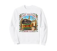 Cozy Yuletide Book Cat Lover Reader Cottagecore Tee Sweatshirt