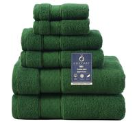 COZYART Formal Green Bath Towel Set 6 Piece, 100% Zero Twist Ring Spun Turkish Cotton 650GSM, Ultra Soft Absorbent Fast Dry Hotel Bathroom Towels