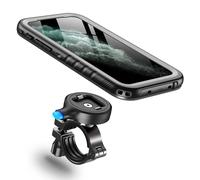 Cozycase Bike Phone Mount for iPhone 11 Pro Waterproof 【One Button Unlock+Auto Lock in One Second】 Metal/Aluminium【360° Rotatable Detachable】 Handlebar Motorbike Road/Mountain Bike Phone Holder