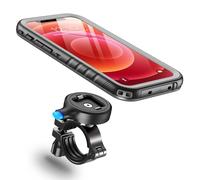 Cozycase Bike Phone Mount for iPhone 12 Mini Waterproof 【One Button Unlock+Auto Lock in One Second】 Metal/Aluminium【360° Rotatable Detachable】 Handlebar Motorbike Road/Mountain Bike Phone Holder