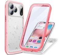 Cozycase Directly Washable Girls Womens Ladies Case for iPhone 17 Pro Max Water Impact Smash Dust Proof Indestructible 17 ProMax Wrap Around Enclosed Underwater Swimming Case with Lanyard Strap Pink