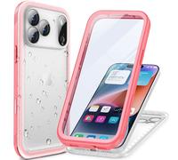 Cozycase Directly Washable Girls Womens Ladies Case for iPhone 17 Pro Water Impact Smash Dust Proof Indestructible 17Pro Wrap Around Enclosed Underwater Swimming Case with Lanyard Strap Pink