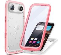 Cozycase Directly Washable Girls Womens Ladies Case for iPhone Air Water Impact Smash Dust Proof Indestructible i Phone Air Wrap Around Enclosed Underwater Swimming Case with Lanyard Strap Pink