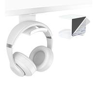 Cozycase Headphone Holder Hanger - Stick-On Hook on Wall or Under Desk with Strong 3M Adhesive Pad,Universal Headset Perfect for Most of Gaming up to 2.2 lb, White (B0C52R3Y1Q)