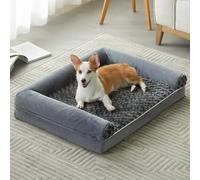 COZYCOIL Small Medium Dog Bed with Orthopedic Support, Non-Skid Bottom, U Shape Bolster, Waterproof Washable Cover, Soft Pet Dog Sofa, 71*58*16cm