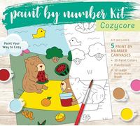 Cozycore Paint by Number Kit: Paint Your Way to Cozy - Kit Includes: 5 Paint by Number Canvases, 10 Paint Colors, Paintbrush, Instruction Book
