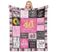 COZYCRIB 40th Birthday Gifts for Women Blanket Gifts Throw Blanket 40th Birthday Decorations Birthday Presents for Her Wife Mum Women Sister Friends Soft Flannel Blanket 50"x60"