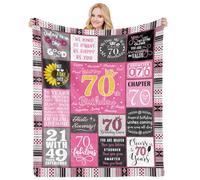 COZYCRIB 70th Birthday Gifts for Women Blanket Gifts Throw Blanket 70th Birthday Decorations 70th Birthday Unique Gifts Birthday Presents for Her Wife Mum Women Soft Flannel Blanket 50"x60"