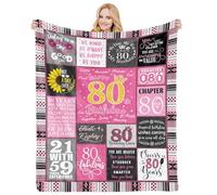 COZYCRIB 80th Birthday Gifts for Women Blanket Gifts Throw Blanket 80th Birthday Decorations 80th Birthday Unique Gifts Birthday Presents for Her Wife Mum Women Soft Flannel Blanket 50"x60"
