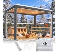 COZYDIG 6.6x13FT Chicken Coop Covers for Winter,16Mil Thickened Waterproof Tear Resistant PVC Vinyl Clear Tarp with Rope & Zip Ties for Porch Patio Poultry Enclosure