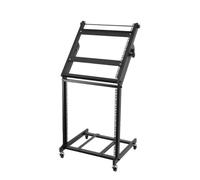 Cozyel 12U Mobile DJ Deck Stand DJ Mixer Stand Rack Mount Rolling Stand Stage Cart Adjustable Rack Mount for Music Studio Booth Pro Audio Recording Cabinet Stage Equipment