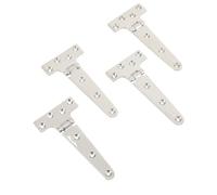 Cozyel 4pcs Heavy Duty Strap T Hinge with Holes, Marine Strap T Hinge Stainless Steel Tee Hinge Marine Boat Home Hardware Cabinet T Hinges Boat Strap T Hinge for Door Gate Shed Barn, Door Hinge