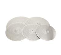 Cozyel Low Volume Cymbal Pack Quiet Mute Cymbal Set 14 Hi-Hat+16 Crash+18 Crash+20 Ride Cymbal Practice Set of 5pcs, Silver