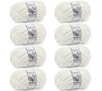 Cozyful Chunky Yarn for Hand Knitting - #10 Chunky Chenille Yarn, Jumbo Big Thick Chunky Yarns for Crocheting, Super Bulky Chunky Knit Blanket Yarns, 8 Skein (25 yds 8 oz Each Skein), Cream