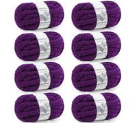 Cozyful Chunky Yarn for Hand Knitting - #10 Chunky Chenille Yarn, Jumbo Big Thick Chunky Yarns for Crocheting, Super Bulky Chunky Knit Blanket Yarns, 8 Skein (22 yds 8 oz Each Skein), Dark Purple