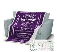 CozyGem Funny Best Friend Blanket, Personalized BFF Throw for Women, Purple 65"x50"