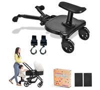 CozyGoo Buggy Board, Universal Buggy Board with Seat & 2 Buggy Hooks - Adjustable, Safe Ride-On Board for Kids Aged 2-6 Years, Supports Up to 25 kg, Perfect for Strollers and Family Adventures