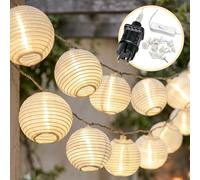 CozyHome Lanterns, Fairy Lights, Battery, 20 Lantern LEDs & 7 Metres with 8 Modes and Timer, Warm White Outdoor Fairy Lights, Balcony Fairy Lights, Lanterns, Outdoor, Weatherproof, Balcony Decoration,