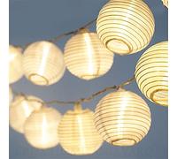 CozyHome Lanterns, Fairy Lights, Battery, 20 Lantern LEDs & 7 Metres with 8 Modes and Timer, Warm White Outdoor Fairy Lights, Balcony Fairy Lights, Lanterns, Outdoor, Weatherproof, Balcony Decoration,
