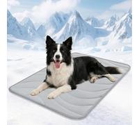 Cozyide Dog Cooling Mat, Q-Max>0.45 Thin Breathable Cooling Mat for Extra Large Dogs, Washable Reversible Dog Pad for Four Seasons, 40" L x 28" W, Light Grey