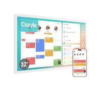 Cozyla Mate Digital Calendar+ 2: 32" Wall Calendar Planner Smart Touchscreen Interactive Electronic Calendar for Family Schedules Chore Chart Supports All Google Play Apps Wall Mount White UK Adapter