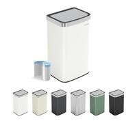 CozyLiving Automatic Motion Sensor Kitchen Bin, Touchless Waste Can with Soft Close Lid, Dual Opening Modes, Durable Steel Body, Includes Free Liners, White/ 60L