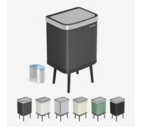 CozyLiving Automatic Motion Sensor Kitchen Bin, Touchless Waste Can with Soft Close Lid, Dual Opening Modes, Durable Steel Body, Includes Free Liners, Dark Grey/ 35L