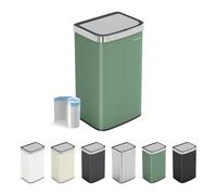 CozyLiving Automatic Motion Sensor Kitchen Bin, Touchless Waste Can with Soft Close Lid, Dual Opening Modes, Durable Steel Body, Includes Free Liners, Green/ 60L